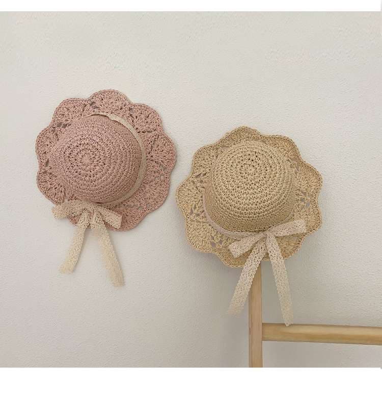 キッズ帽子 花びらリボン子供帽子