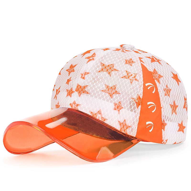 キッズ 帽子 星空メッシュ透明つばキッズキャップ｜夏用 通気性＆スタイリッシュ