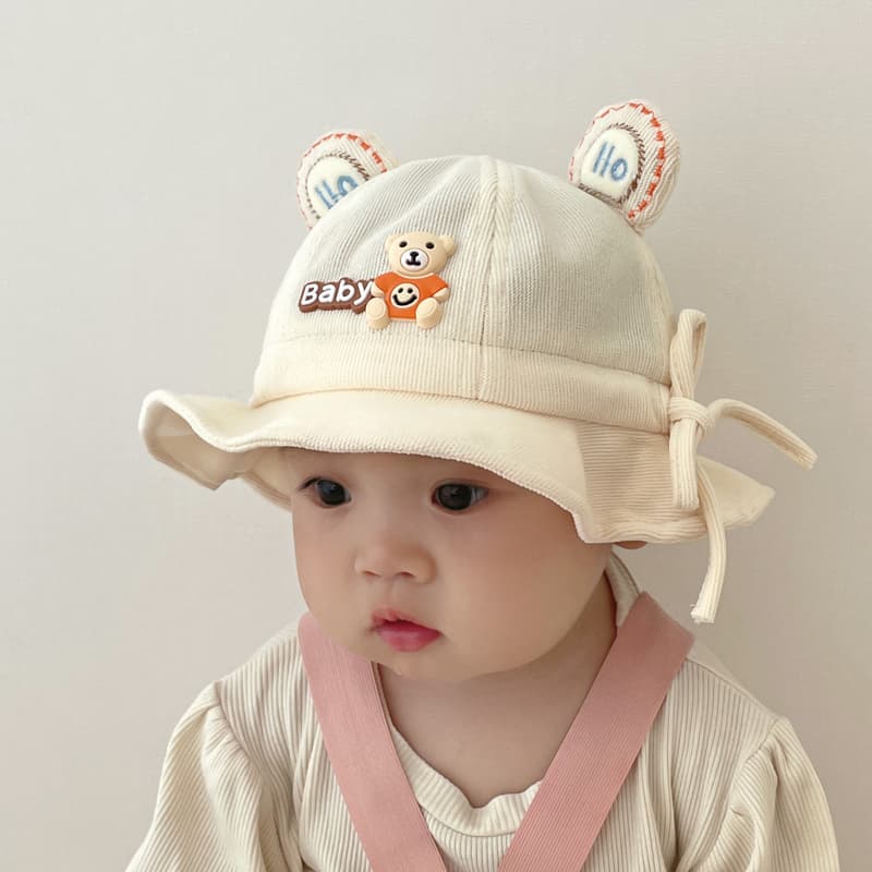 キッズ帽子 ふわふわ耳付きくまさんバケットハット