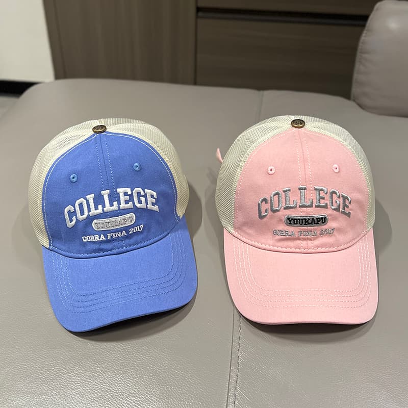 COLLEGE メッシュロゴ キッズキャップ｜通気性抜群×サイズ調整可 多色展開 子ども用