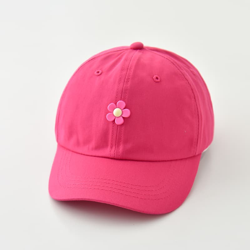 キッズ帽子 お花モチーフ付き かわいい子供用帽子