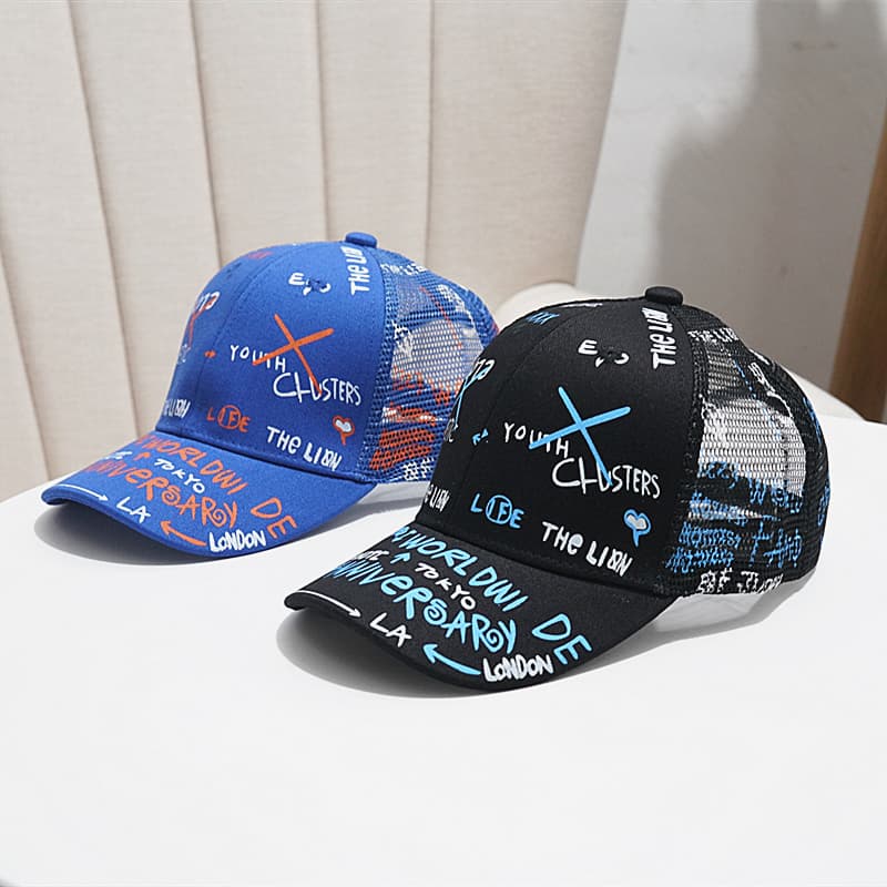 キッズ 帽子 おしゃれ文字デザイン メッシュキャップ｜通気性抜群＆ポップなキッズキャップ 