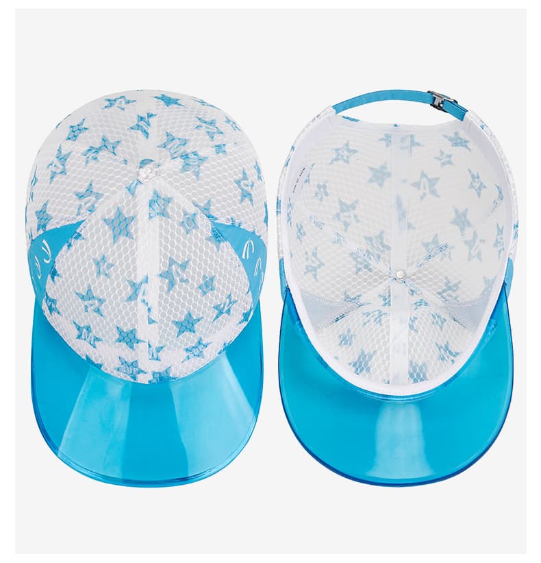 キッズ 帽子 星空メッシュ透明つばキッズキャップ｜夏用 通気性＆スタイリッシュ