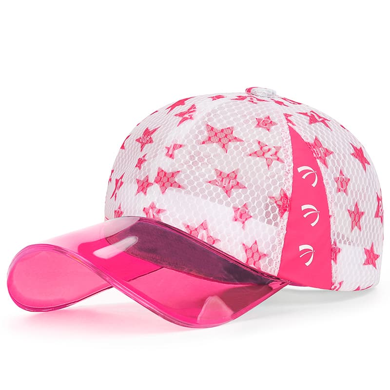 キッズ 帽子 星空メッシュ透明つばキッズキャップ｜夏用 通気性＆スタイリッシュ