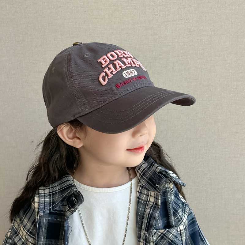 キッズ帽子 レトロ風チャンピオン刺繍キッズキャップ