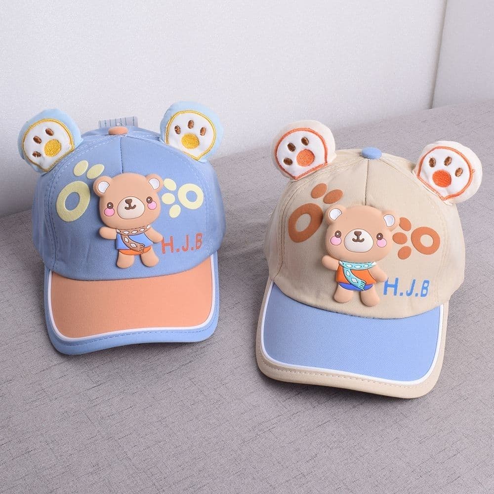 キッズ帽子 くまさん耳付きキッズキャップ