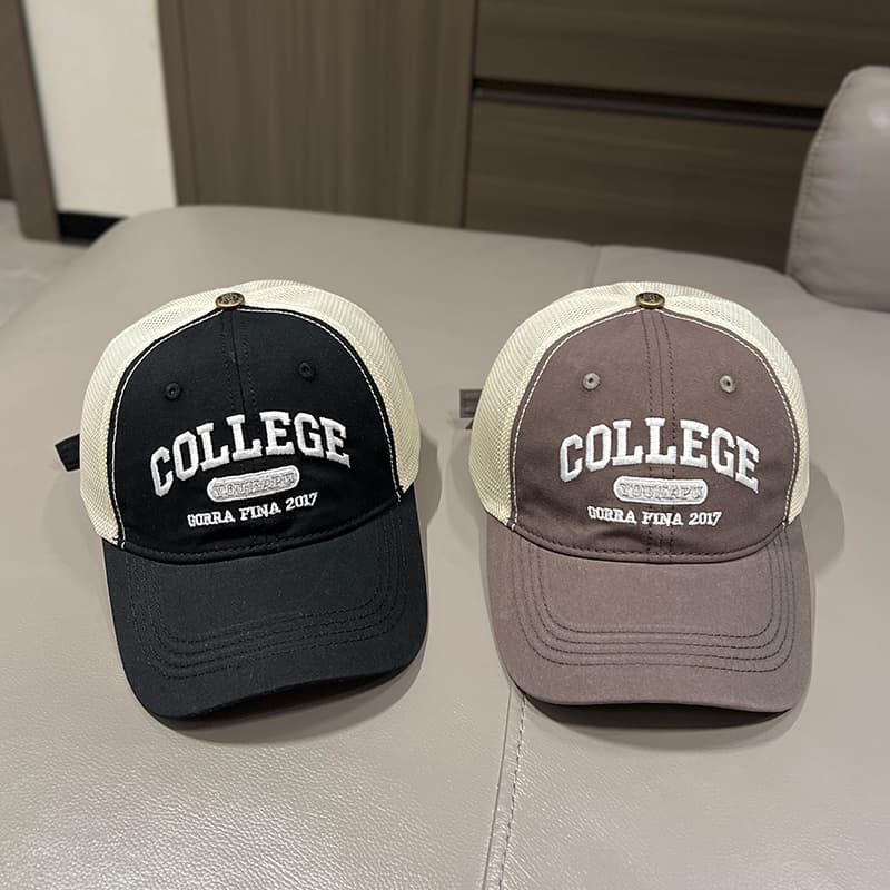 COLLEGE メッシュロゴ キッズキャップ｜通気性抜群×サイズ調整可 多色展開 子ども用