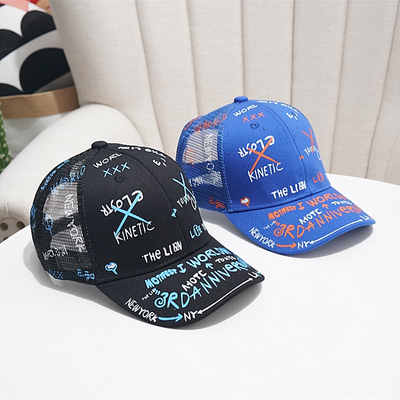 キッズ 帽子 おしゃれ文字デザイン メッシュキャップ｜通気性抜群＆ポップなキッズキャップ 