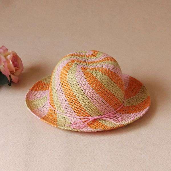キッズ帽子 夏のかわいいストローハット