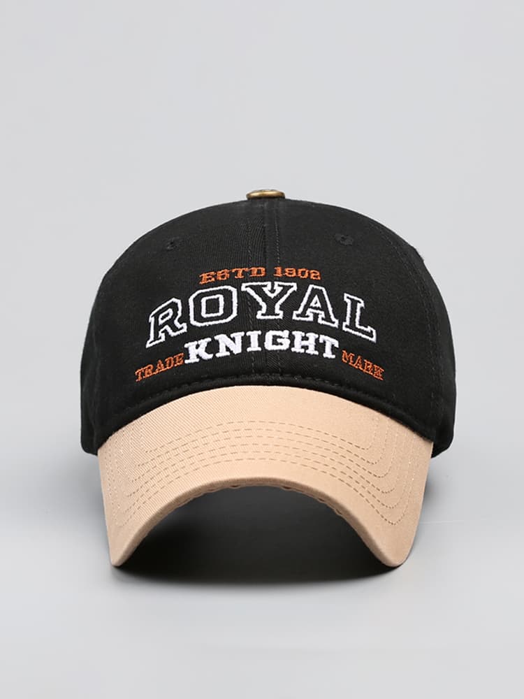 「ROYAL KNIGHT」刺繍入りキッズキャップ｜通気性素材＋バイカラー 別色デザイン仕様 55-61cm