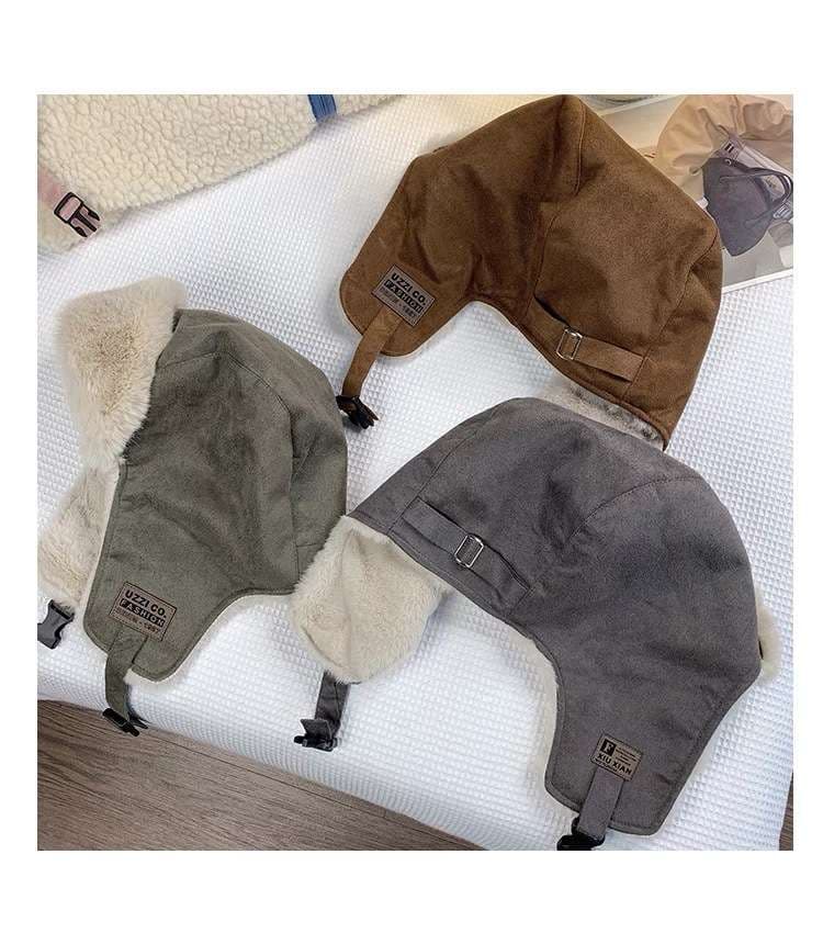 キッズ帽子 頭と耳の暖かさならこれにお任せ！ もこもこ耳あて付きフライトキャップ【51-58 cm・5歳〜】