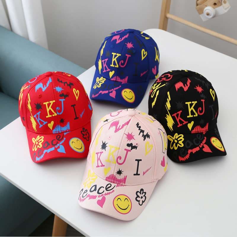 キッズ帽子 こんなに子供に似合うアートキャップは他にある！？ キッズ落書き風アートキャップ｜個性派キッズに大人気