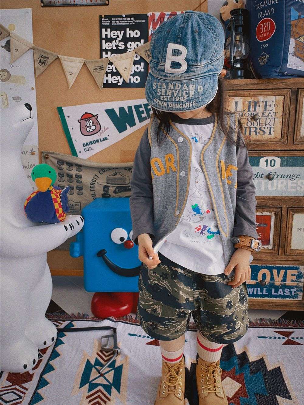 キッズ帽子  スタンダードサービス キッズデニムキャップ