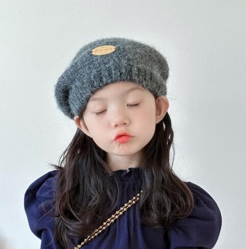 上質ニット ベレー帽 キッズ 7カラー｜秋冬 防寒 おしゃれ 帽子 女の子・男の子 49-55cm