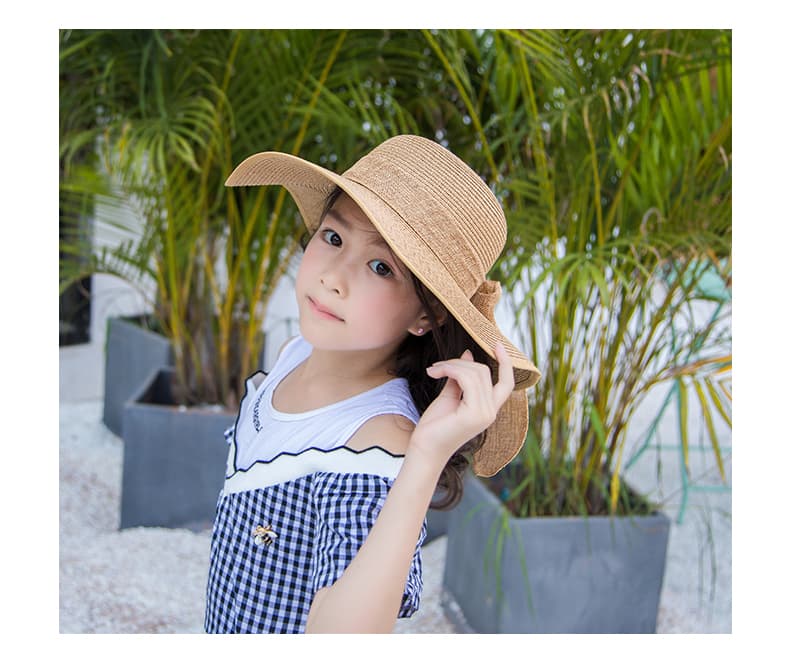 キッズ 帽子 夏のお出かけ 日よけ麦わら帽子｜広つば×軽やか素材で紫外線対策