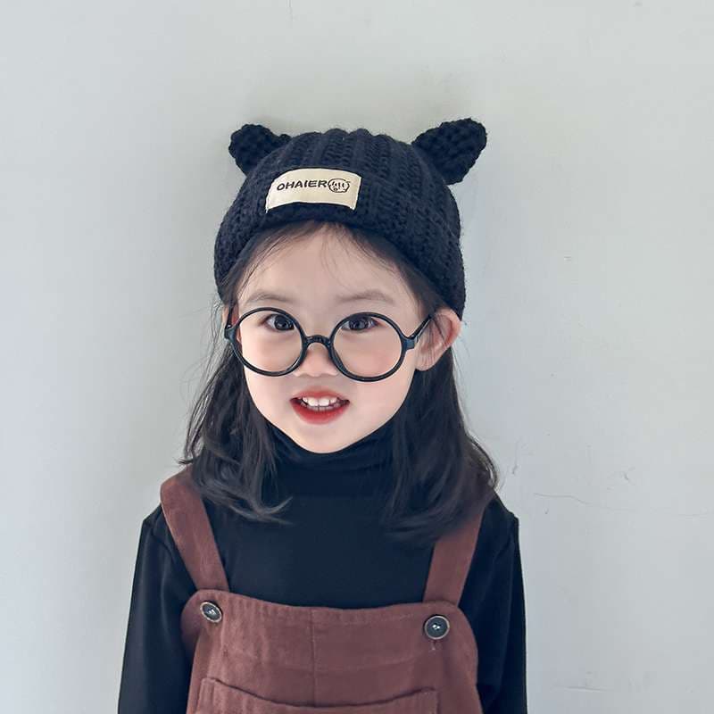 キッズ帽子 子ども用 ネコ耳付きニット帽
