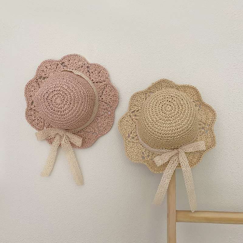キッズ帽子 花びらリボン子供帽子