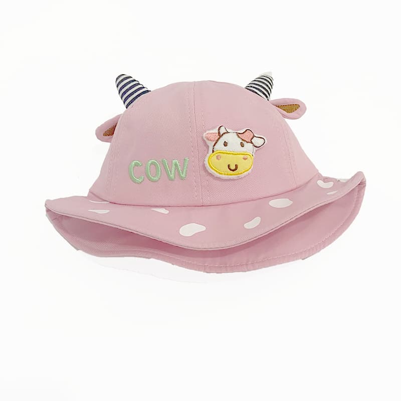 キッズ帽子 うし模様のかわいいベビー用バケットハット