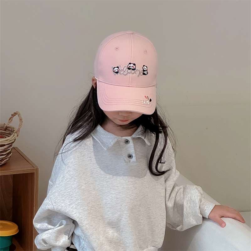 キッズ帽子 ゆるかわパンダ刺繍キッズキャップ