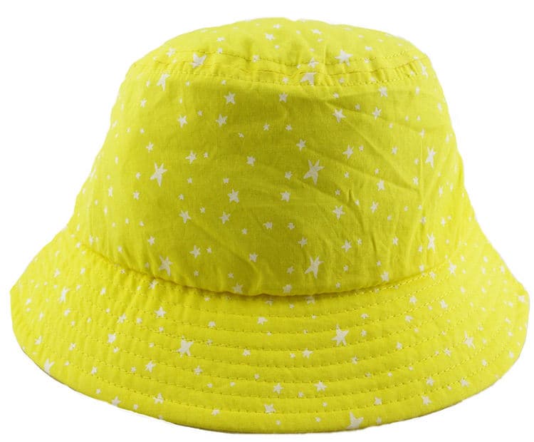 魚柄バケットハット（キッズ）｜デニム素材 × 通気性仕様・紐付き帽子 44-54 cm