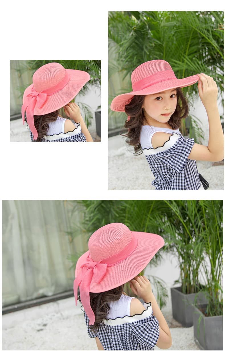 キッズ 帽子 夏のお出かけ 日よけ麦わら帽子｜広つば×軽やか素材で紫外線対策