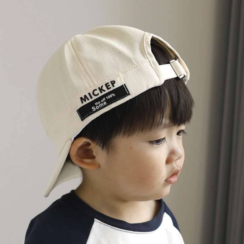 キッズ帽子  成長に合わせて使える！調節可能タグ付きキッズキャップ｜46–52cm