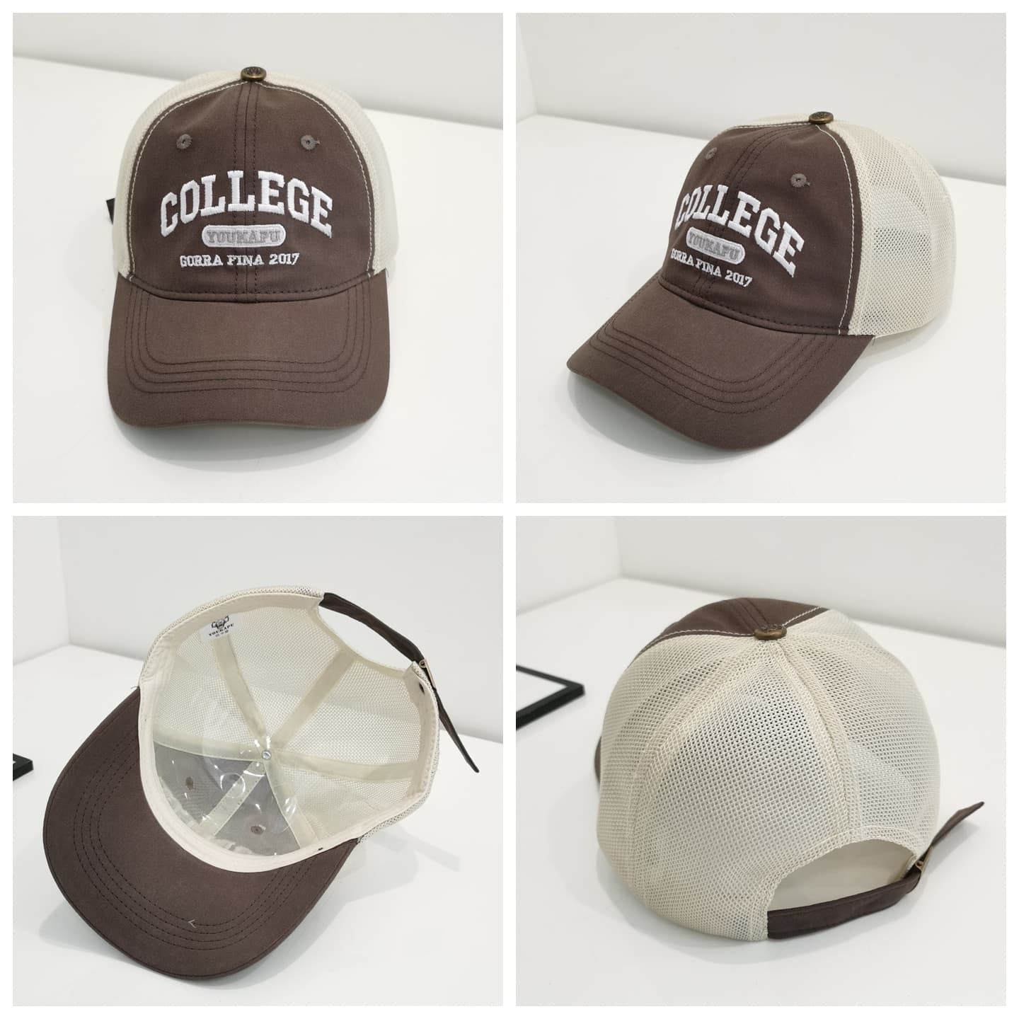 COLLEGE メッシュキッズキャップ｜通気性抜群 × ロゴ刺繍入り スポーティなデザイン