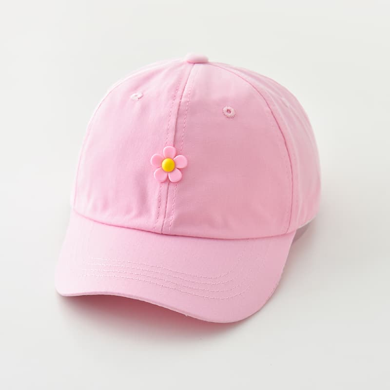 キッズ帽子 お花モチーフ付き かわいい子供用帽子
