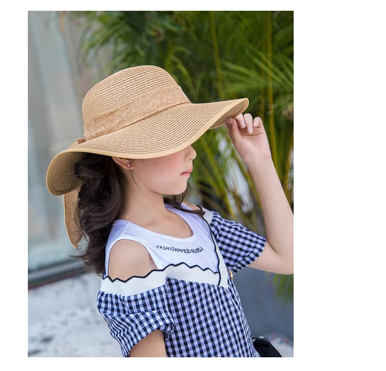 キッズ 帽子 夏のお出かけ 日よけ麦わら帽子｜広つば×軽やか素材で紫外線対策