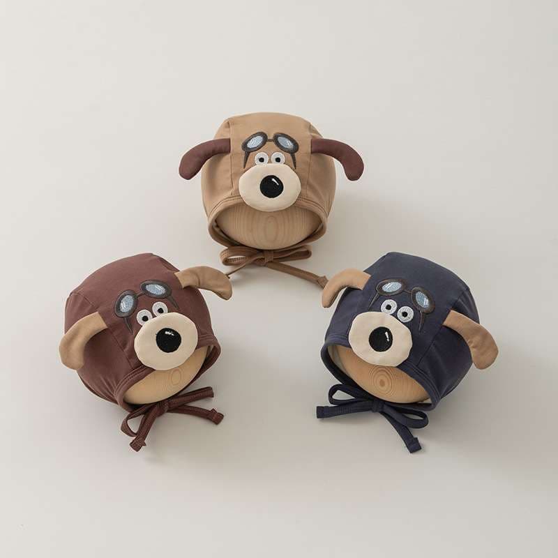 キッズ帽子 キャラクターがアクセントのベビーボンネット