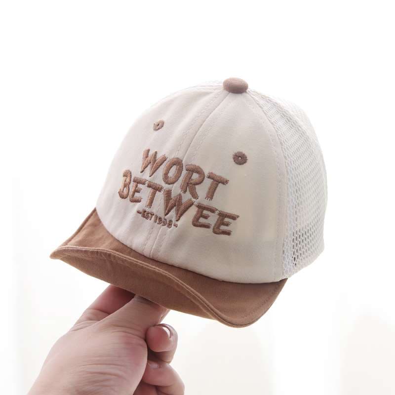 キッズ帽子 「WORT BETWEE」英語入り メッシュベビー帽子