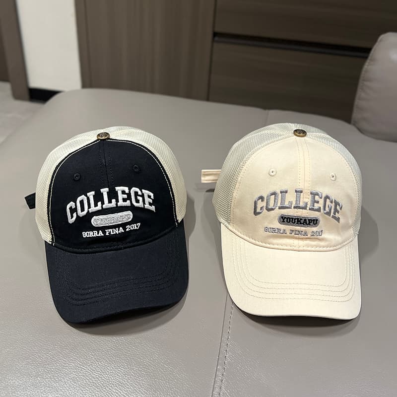 COLLEGE メッシュロゴ キッズキャップ｜通気性抜群×サイズ調整可 多色展開 子ども用