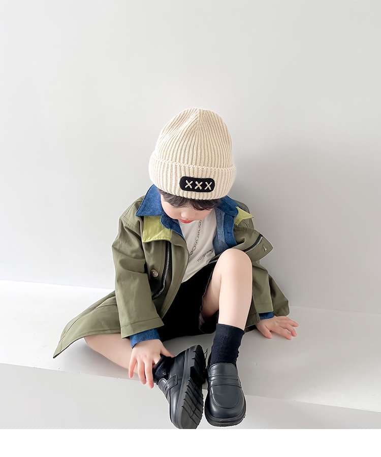 キッズ帽子 キッズ用トリプルクロスタグ付きニット帽
