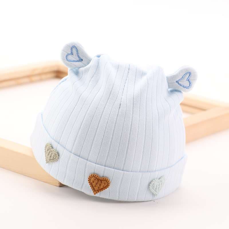 キッズ帽子 ハートモチーフ付きベビー帽子