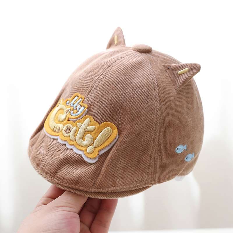キッズ帽子  ねこ耳付きキッズキャスケット