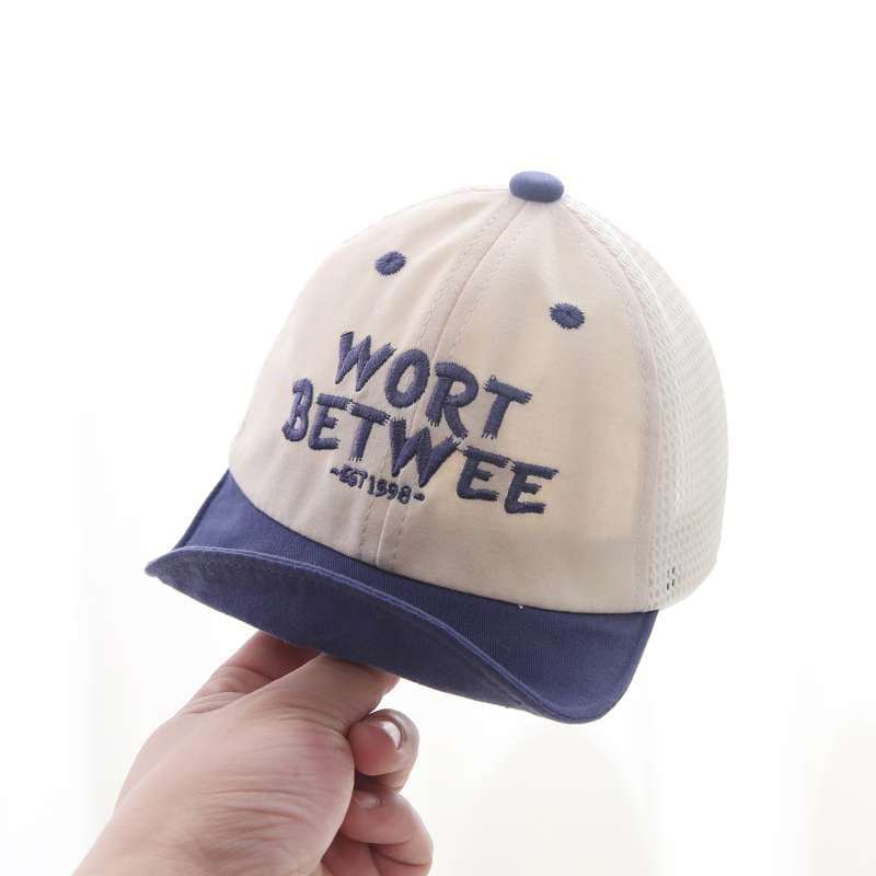 キッズ帽子 「WORT BETWEE」英語入り メッシュベビー帽子