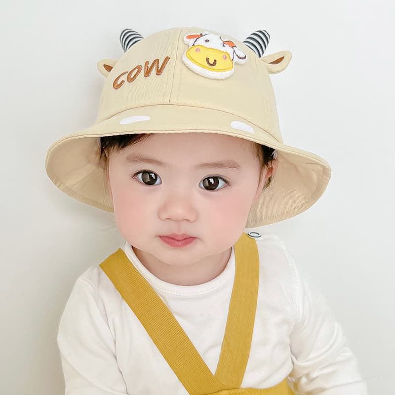 キッズ帽子 うし模様のかわいいベビー用バケットハット