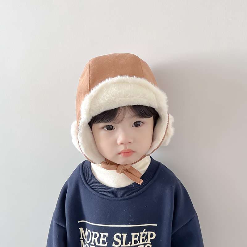 キッズ帽子 もこもこ耳当てパイロット帽