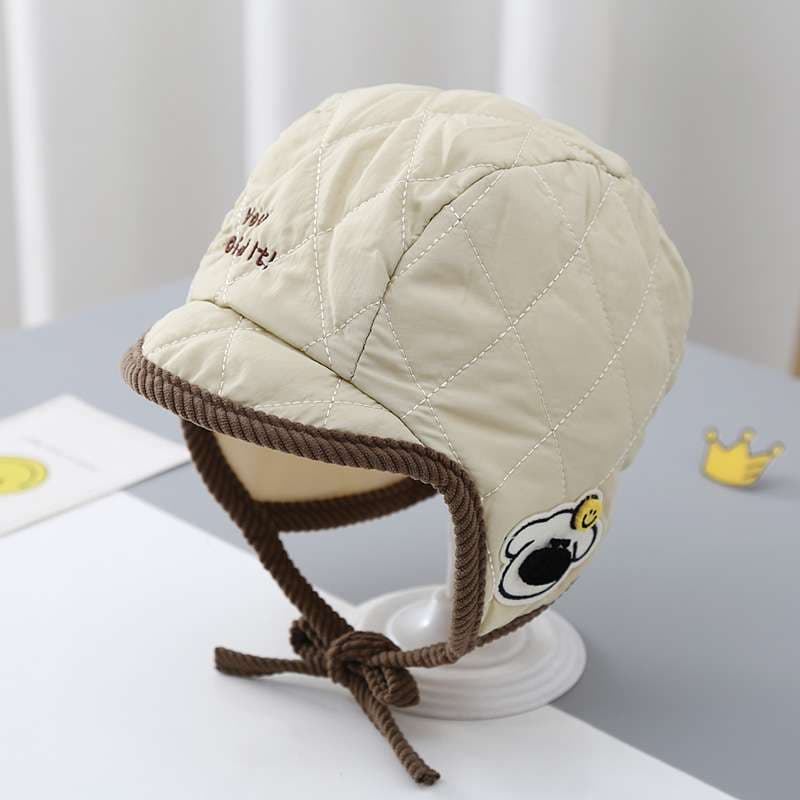 キッズ帽子 キッズ向け防寒キルティング帽子