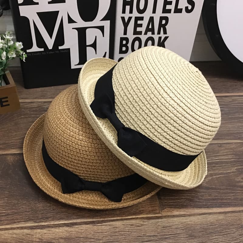 🌞 夏のお出かけにぴったり！リボン付きキッズ麦わらハット