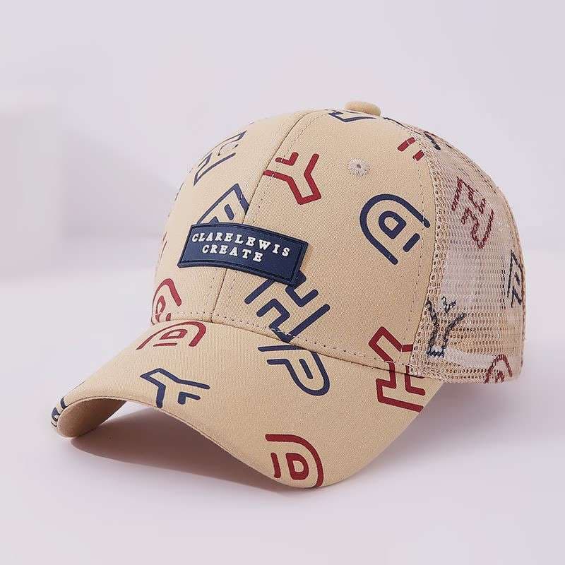 キッズ帽子 遊び心あふれる幾何学模様キャップ