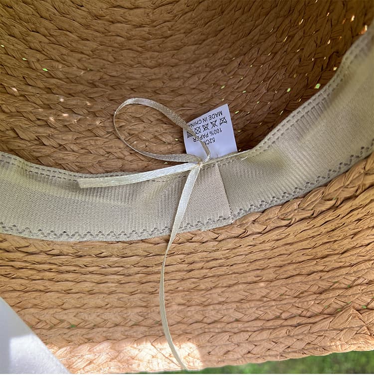 キッズ 帽子 上品リボン結び夏の子供麦わら帽子｜天然素材×白リボンでお出かけにぴったり