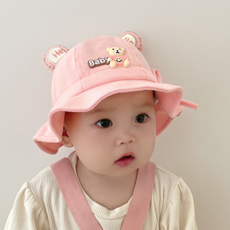 キッズ帽子 ふわふわ耳付きくまさんバケットハット