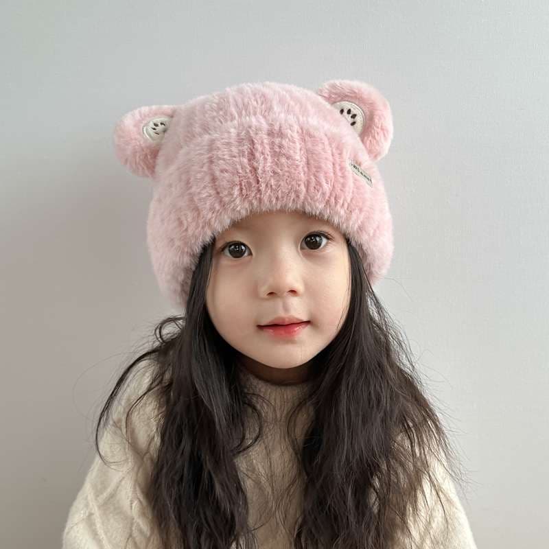 キッズ帽子 もこもこくまさん帽子