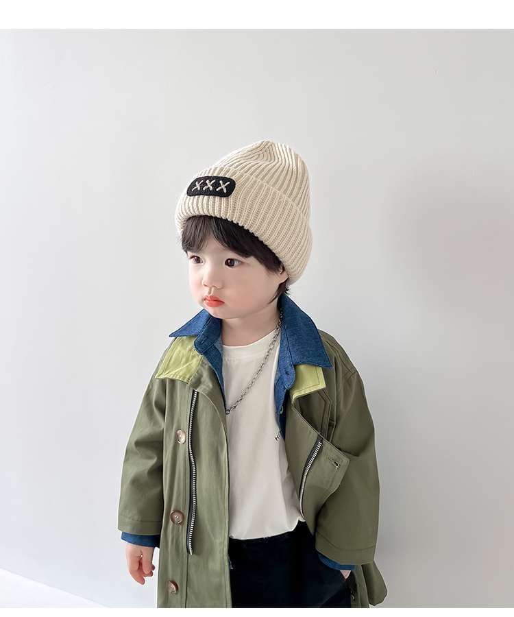 キッズ帽子 キッズ用トリプルクロスタグ付きニット帽