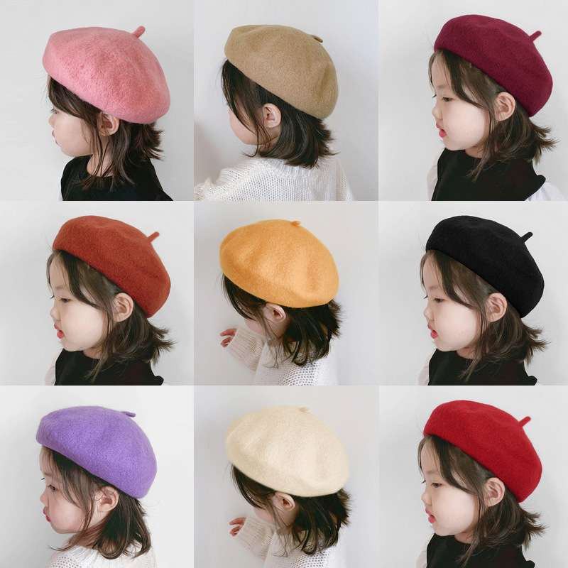 キッズ帽子  子供用ふわふわベレー帽