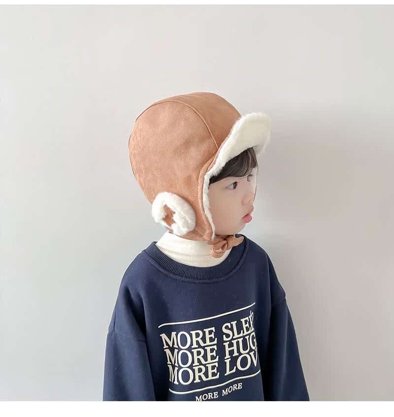 キッズ帽子 もこもこ耳当てパイロット帽