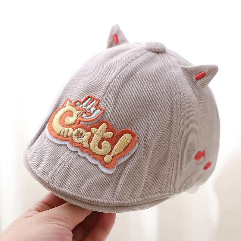 キッズ帽子  ねこ耳付きキッズキャスケット