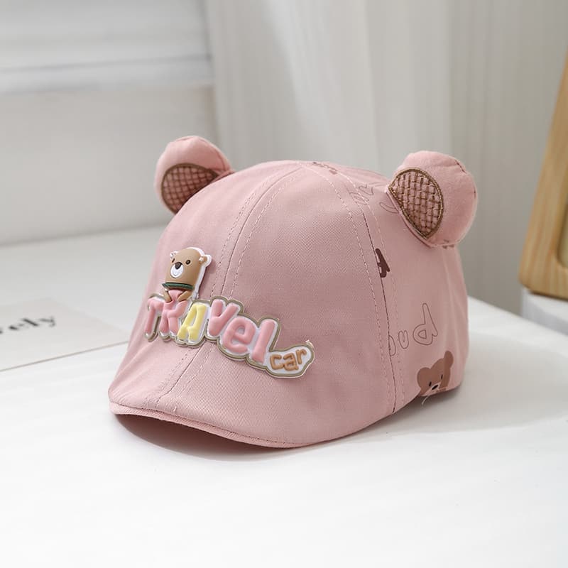 🐻 くまさん耳付き ベビーキャップ（ベビーキャスケット／45-50 cm）