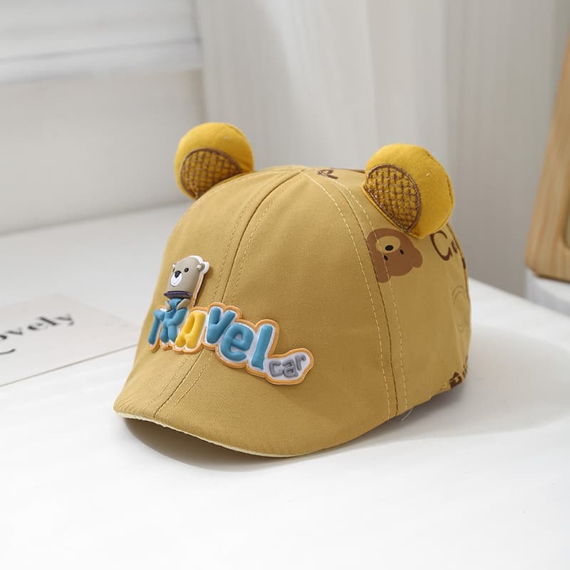 🐻 くまさん耳付き ベビーキャップ（ベビーキャスケット／45-50 cm）